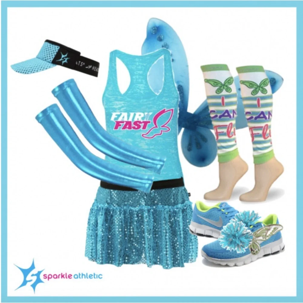 NWT Sparkle Athletic Bundle» Turquoise Fairy Running Outfit - Picture 16 of 16